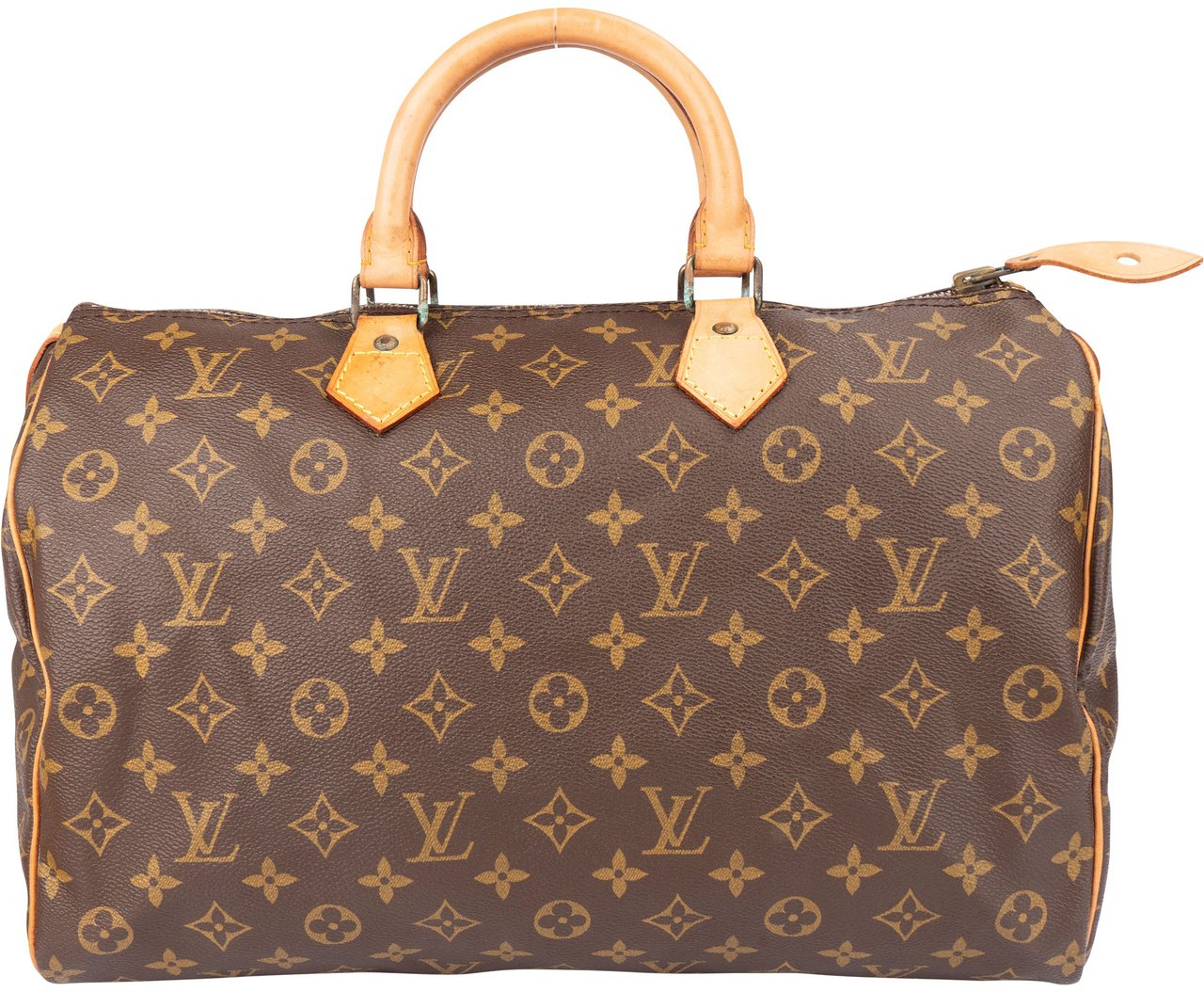 Louis Vuitton Louis Vuitton Canvas Monogram Speedy 35 Handbag Bruin