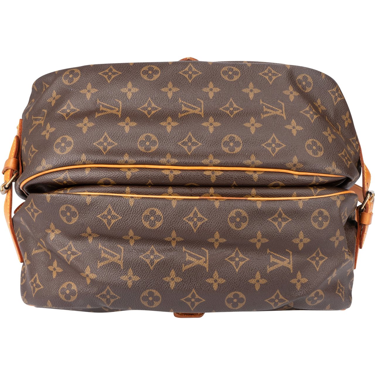 Louis Vuitton Louis Vuitton Canvas Monogram Saumur 35 Crossbody Bag Bruin