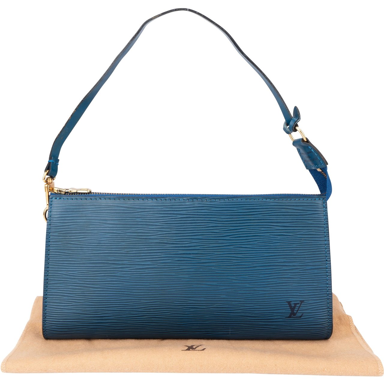 Louis Vuitton Louis Vuitton Bleu Epi Leather Pochette Accessoire Handbag Blauw