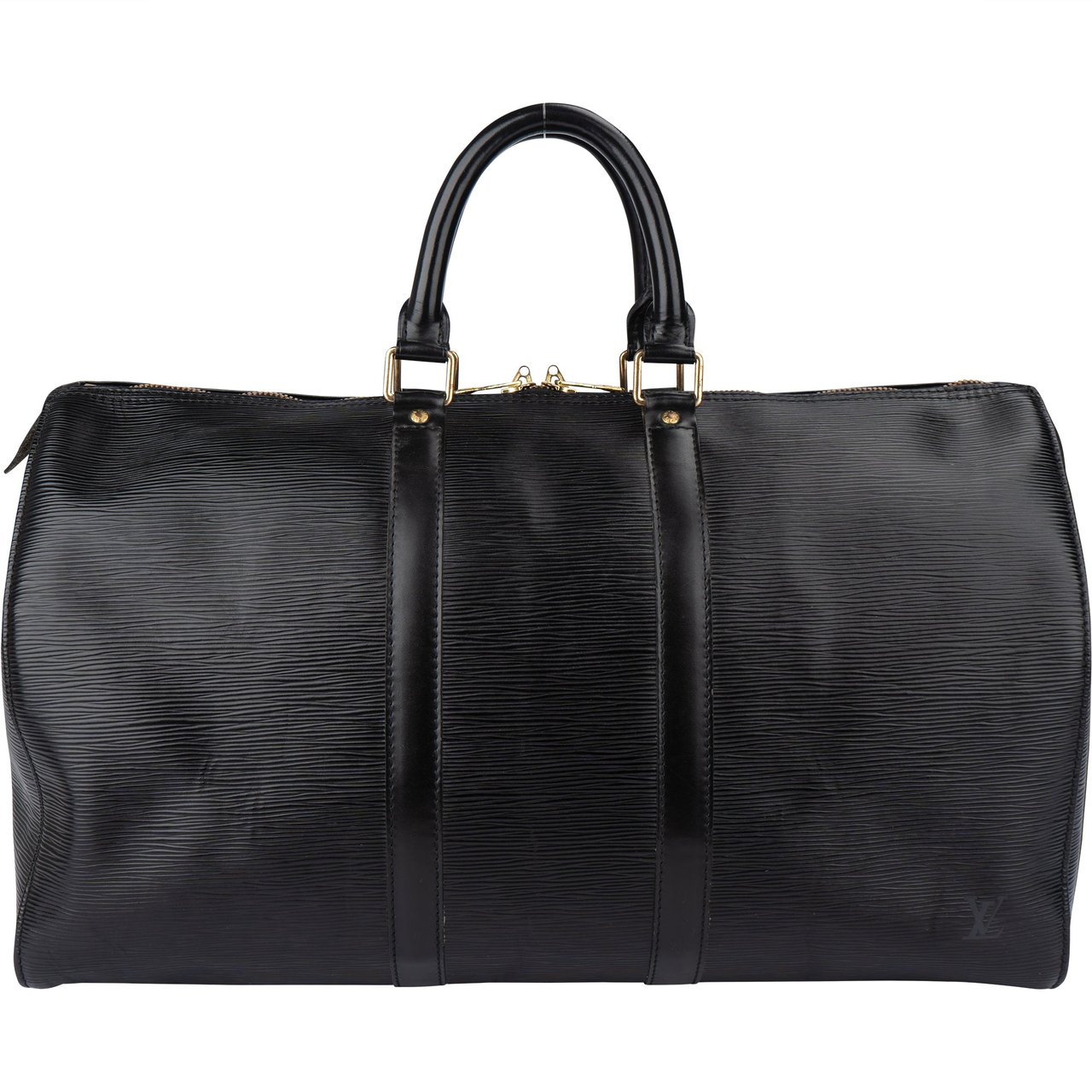 Louis Vuitton Louis Vuitton Noir Epi Leather Keepall 45 Zwart