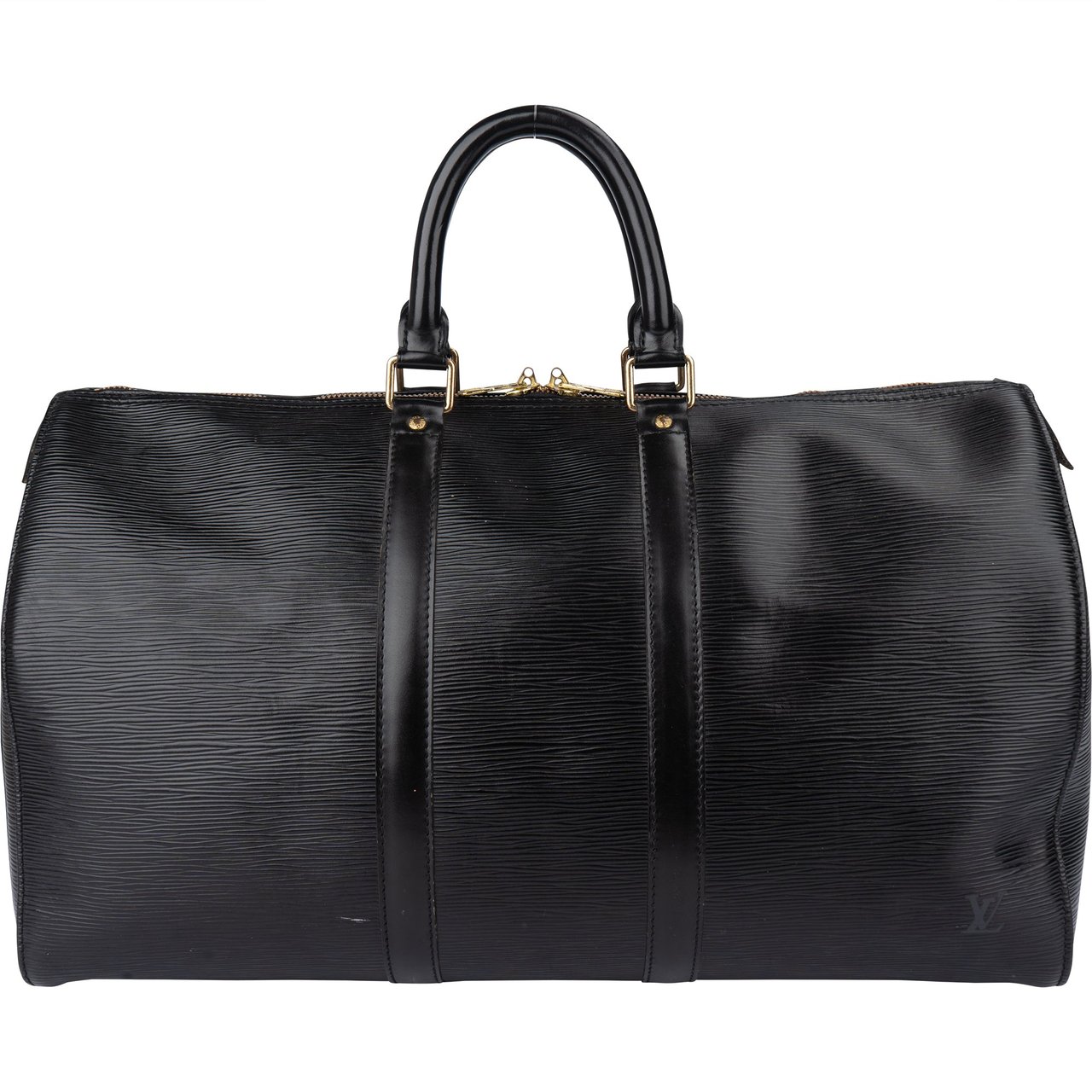 Louis Vuitton Louis Vuitton Noir Epi Leather Keepall 45 Zwart