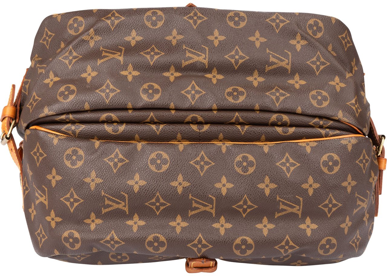 Louis Vuitton Louis Vuitton Canvas Monogram Saumur 35 Crossbody Bag Bruin