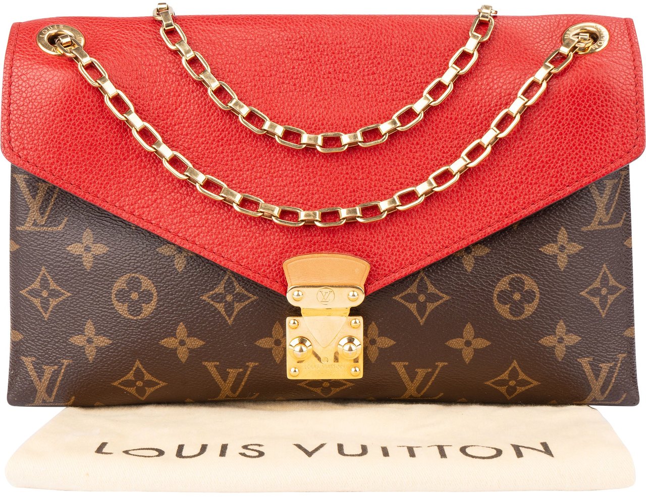 Louis Vuitton Louis Vuitton Canvas Monogram Pallas Chain Crossbody Bag Bruin