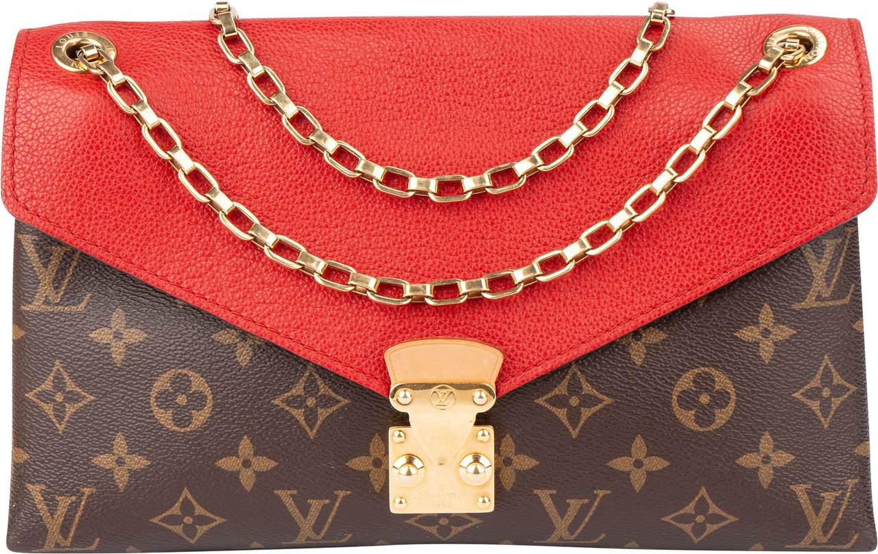 Louis Vuitton Louis Vuitton Canvas Monogram Pallas Chain Crossbody Bag Bruin