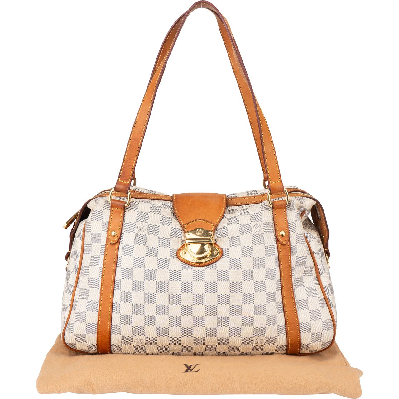 Louis Vuitton Louis Vuitton Damier Ebene Monogram Stresa PM Shoulder Bag Wit