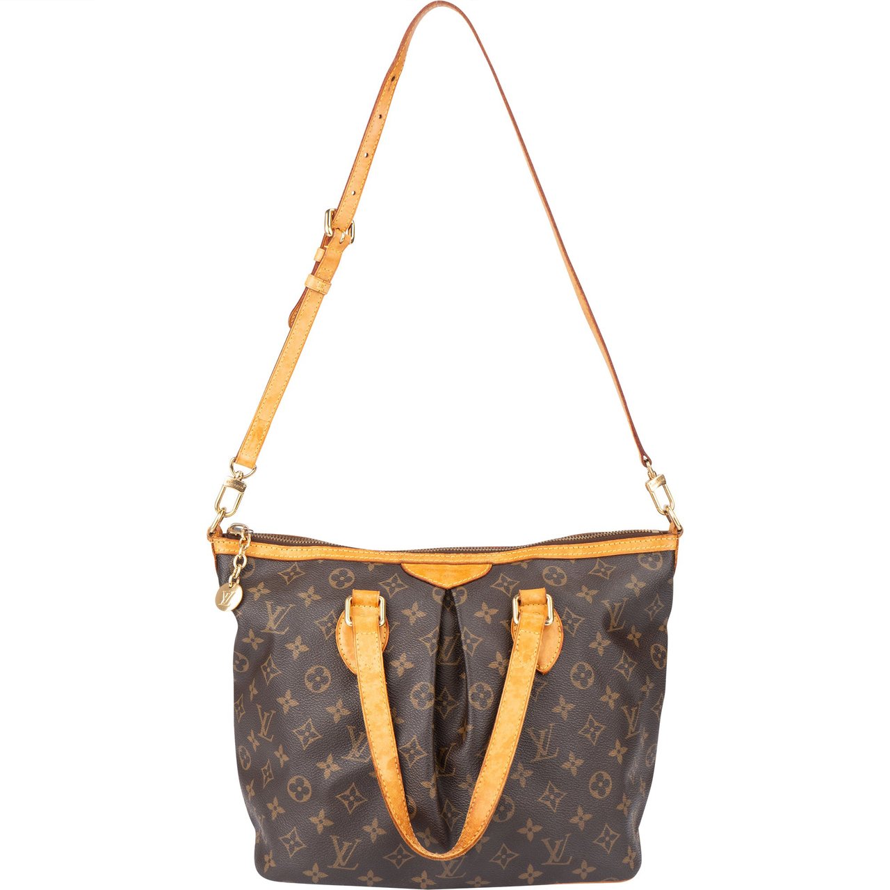 Louis Vuitton Louis Vuitton Canvas Monogram Palermo PM Handbag Bruin