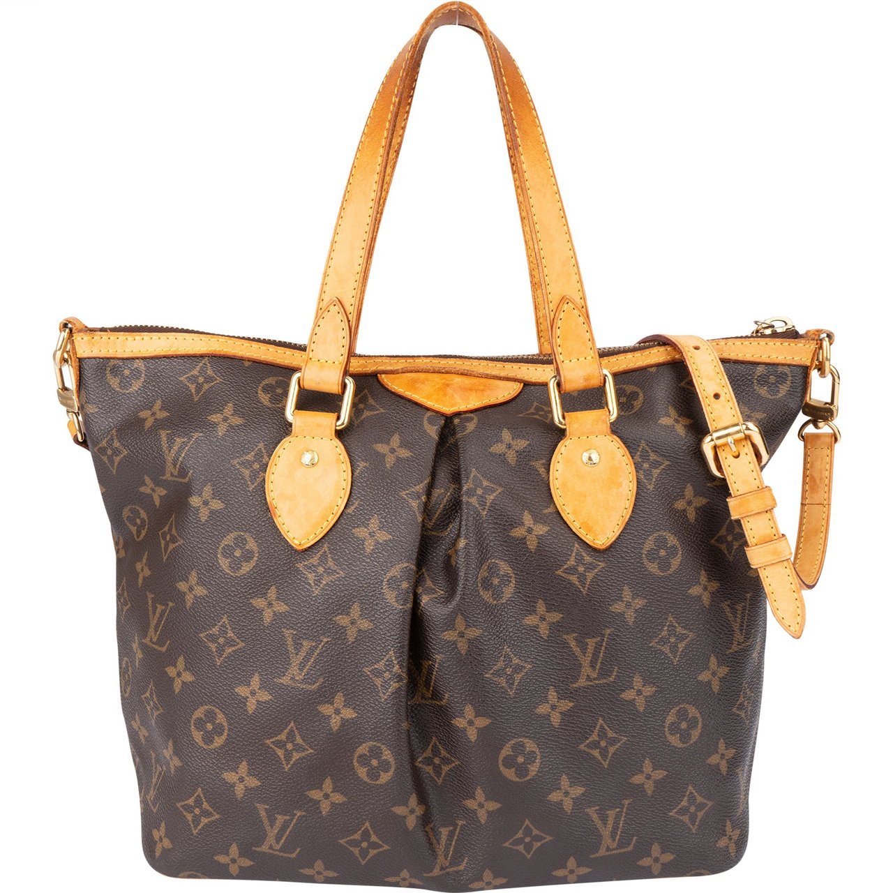 Louis Vuitton Louis Vuitton Canvas Monogram Palermo PM Handbag Bruin