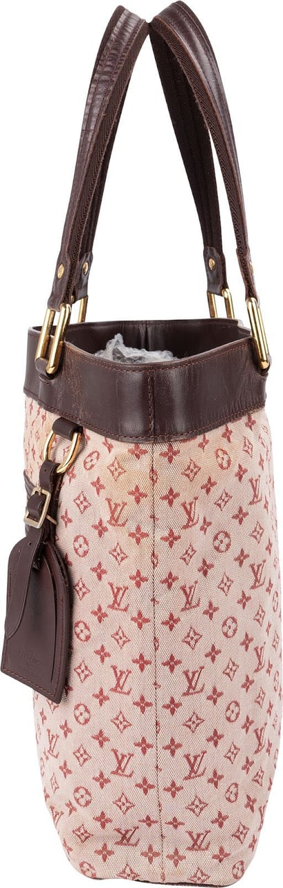 Louis Vuitton Monogram Mini Lin Canvas Lucille Handbag Rood