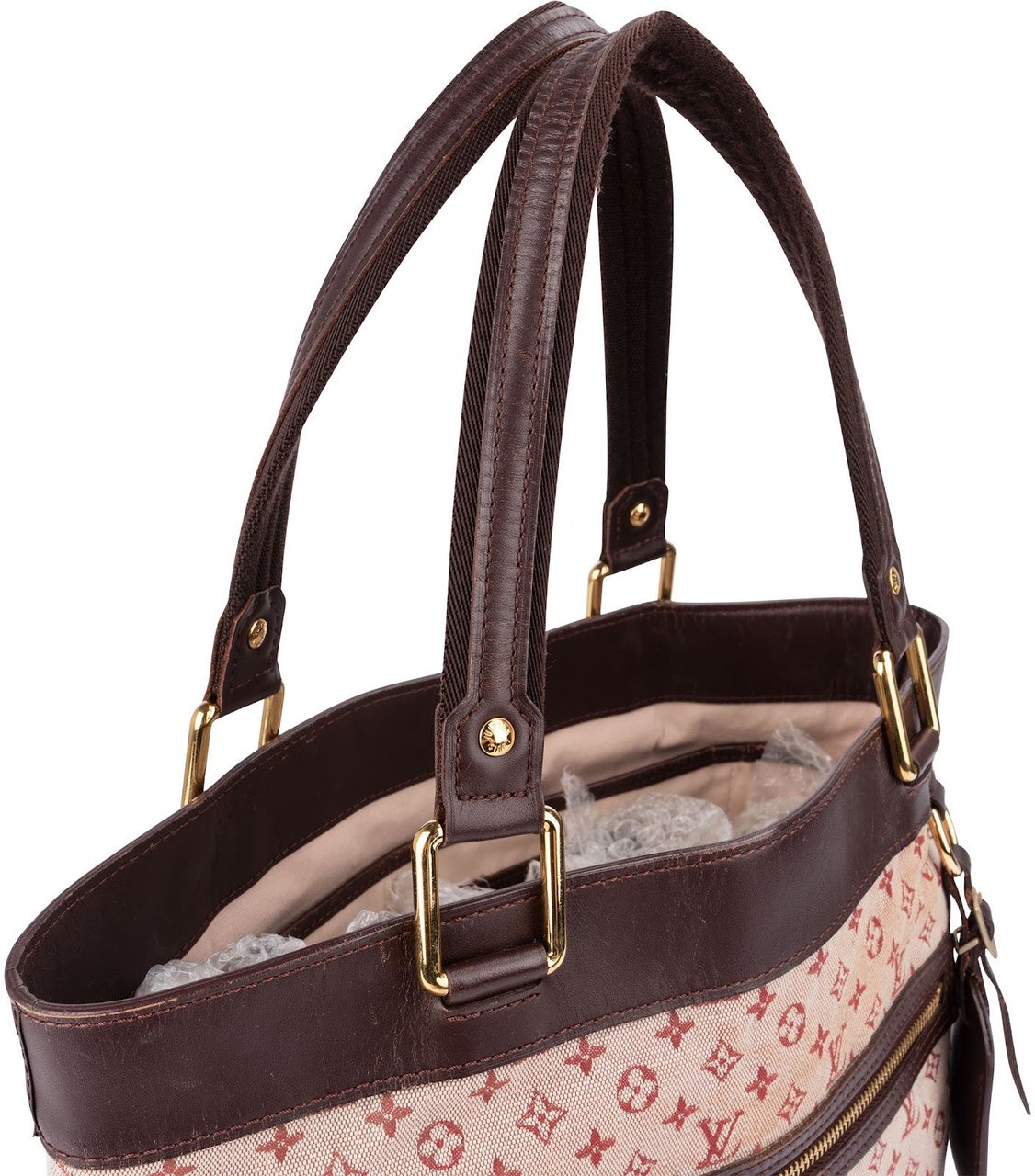 Louis Vuitton Monogram Mini Lin Canvas Lucille Handbag Rood