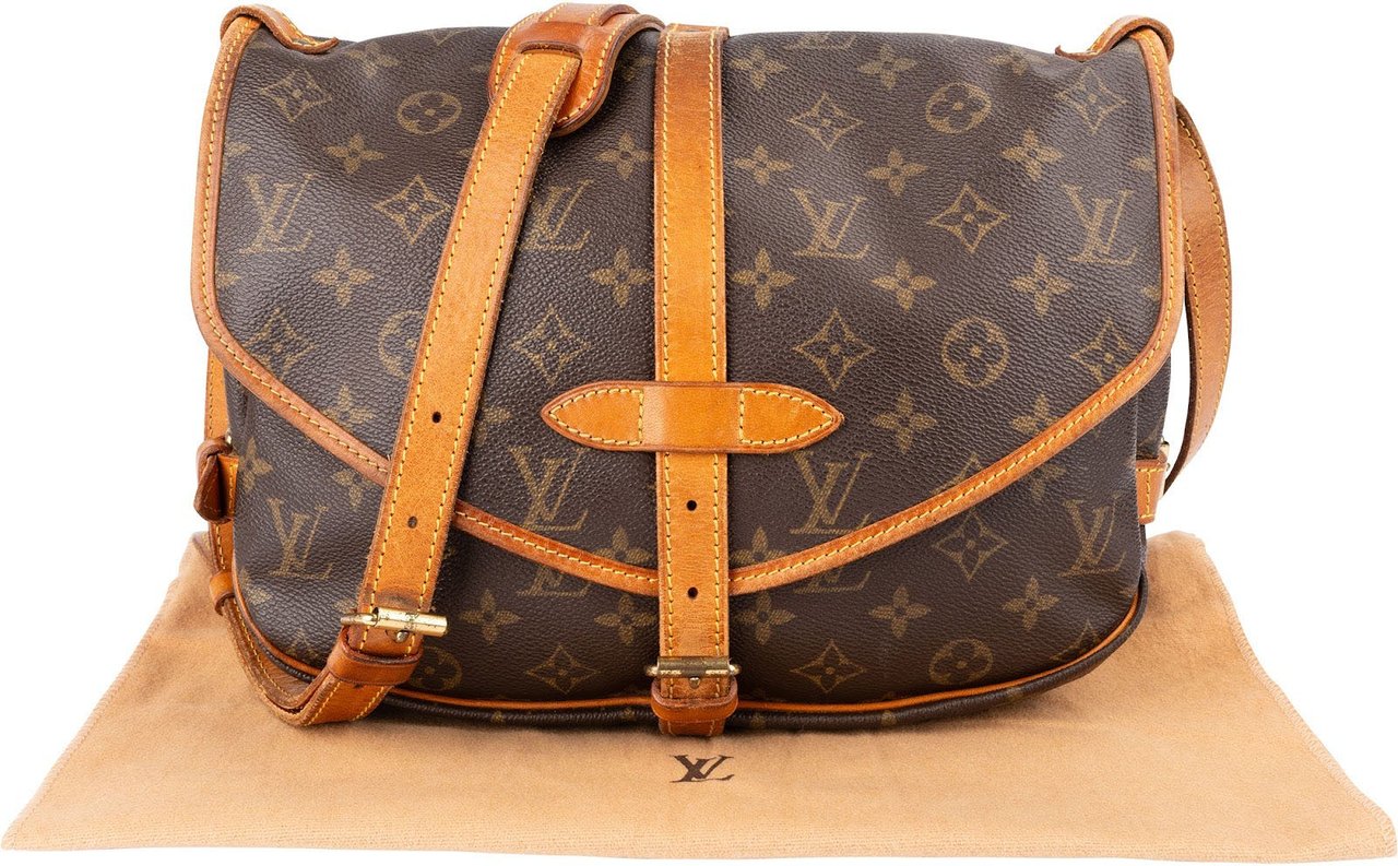 Louis Vuitton Monogram Canvas Saumur 30 Crossbody Bag Bruin