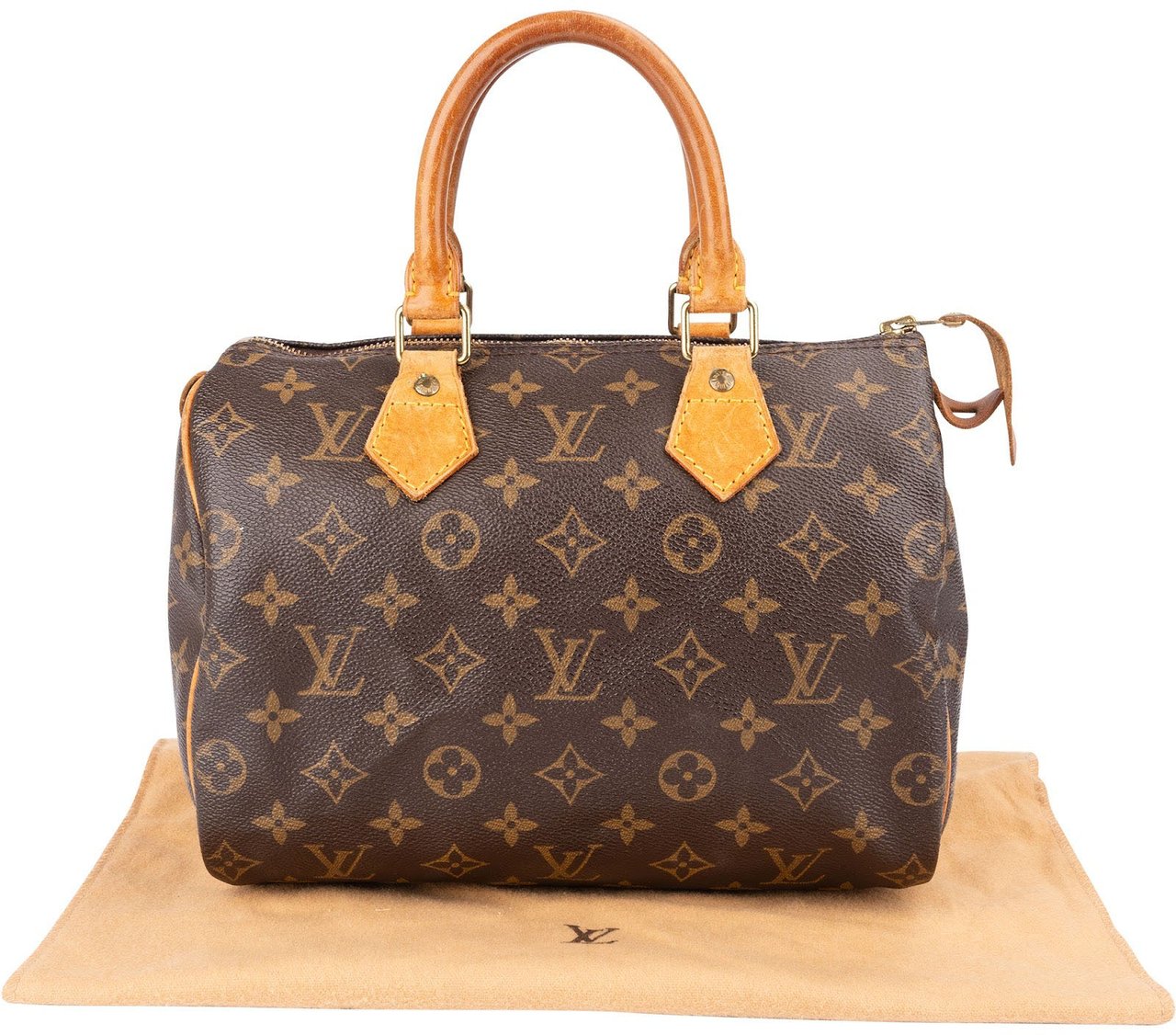 Louis Vuitton Monogram Canvas Speedy 25 Handbag Bruin