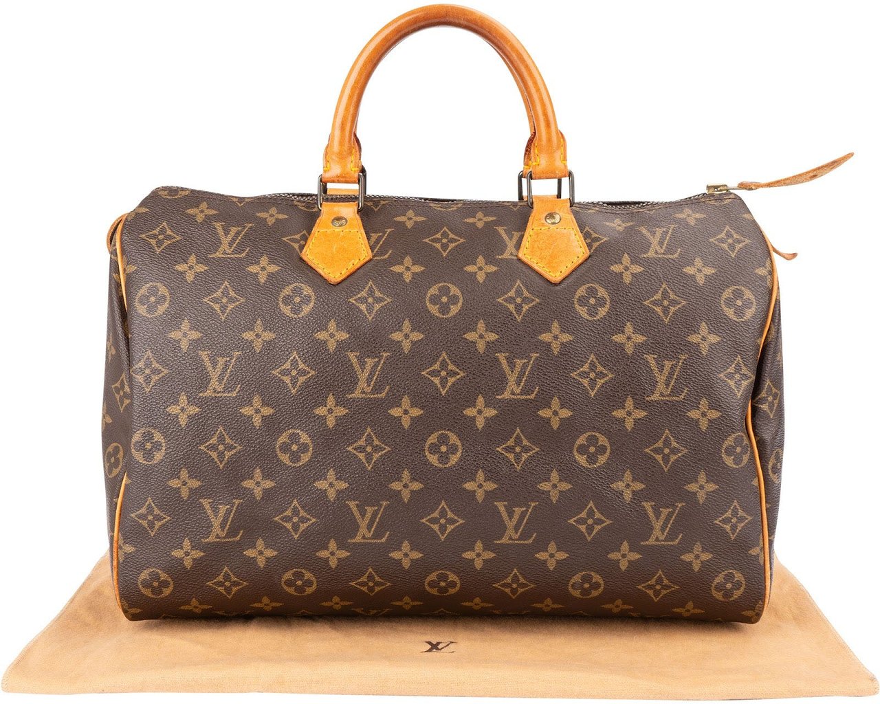 Louis Vuitton Monogram Canvas Speedy 35 Handbag Bruin