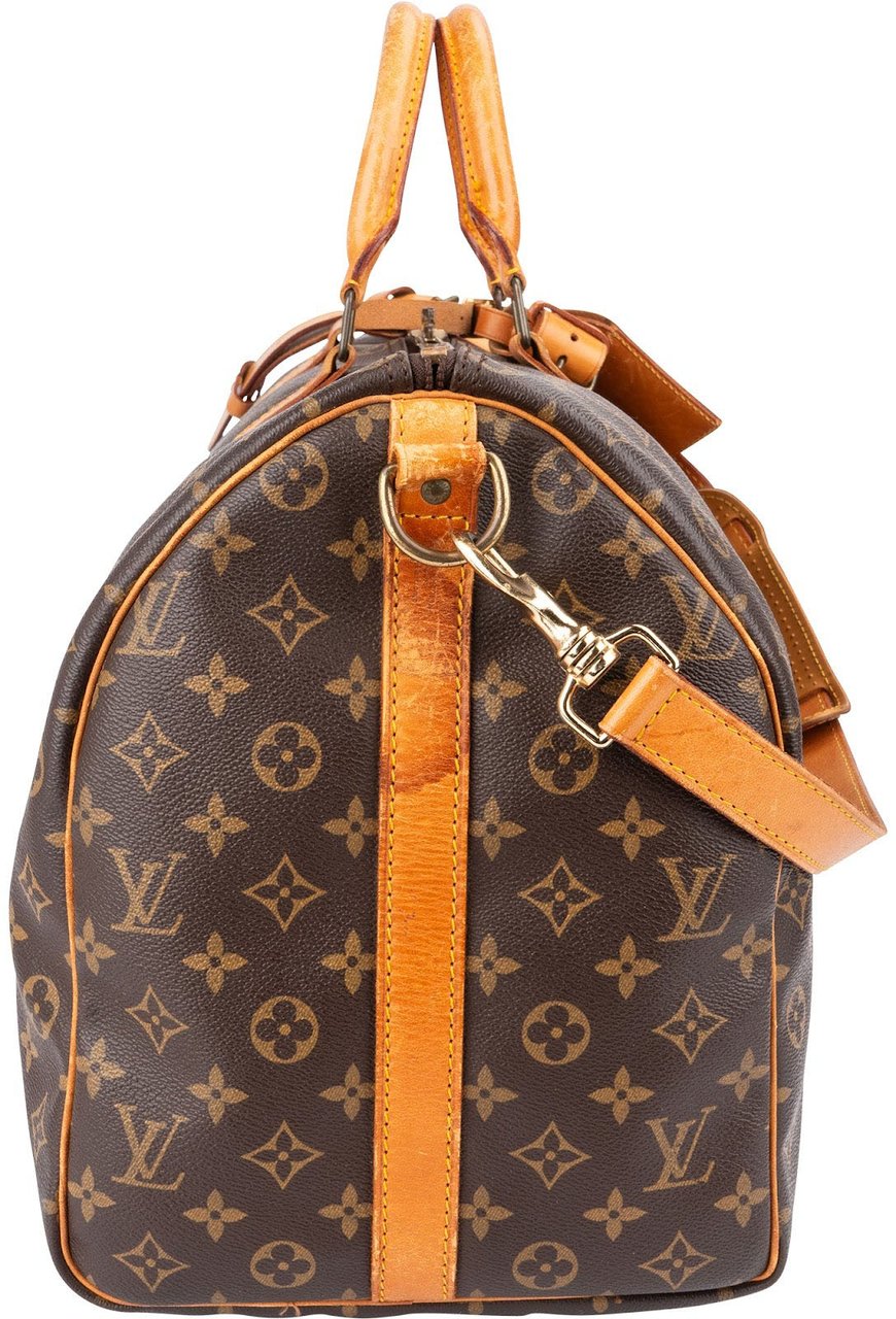 Louis Vuitton Monogram Canvas Keepall 50 Bandoulière Travel Bag Bruin