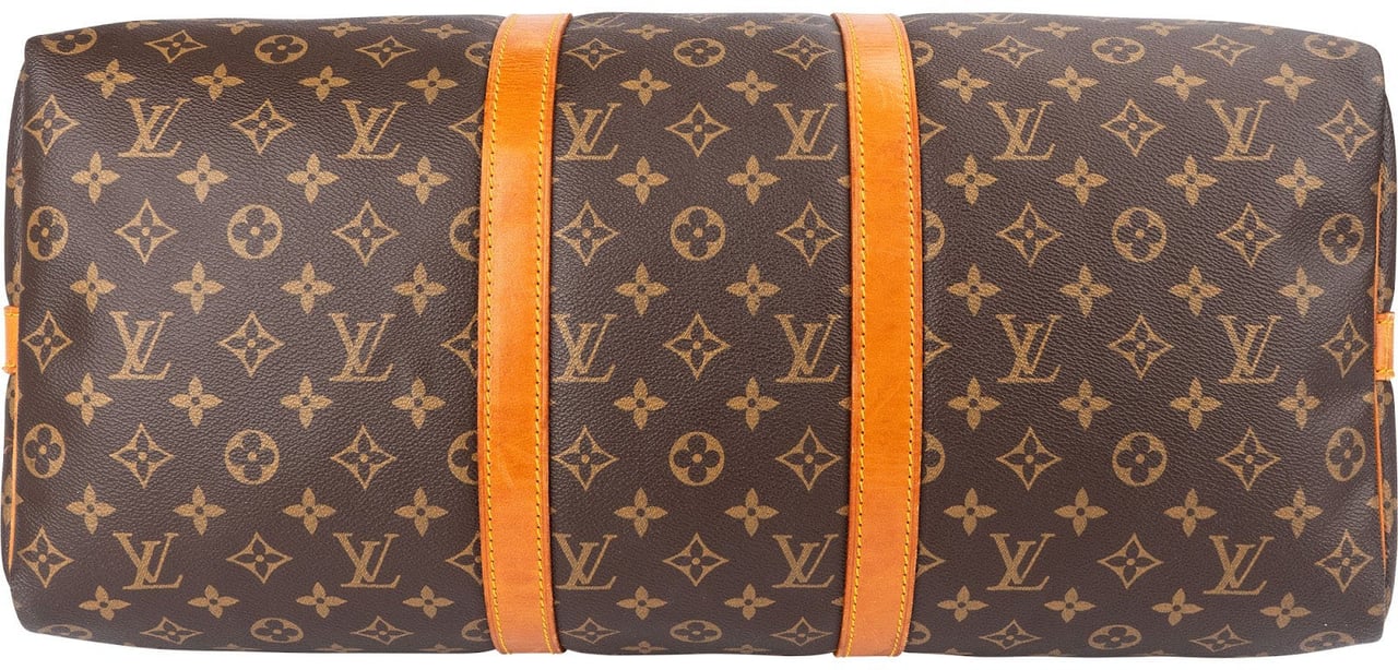 Louis Vuitton Monogram Canvas Keepall 50 Bandoulière Travel Bag Bruin