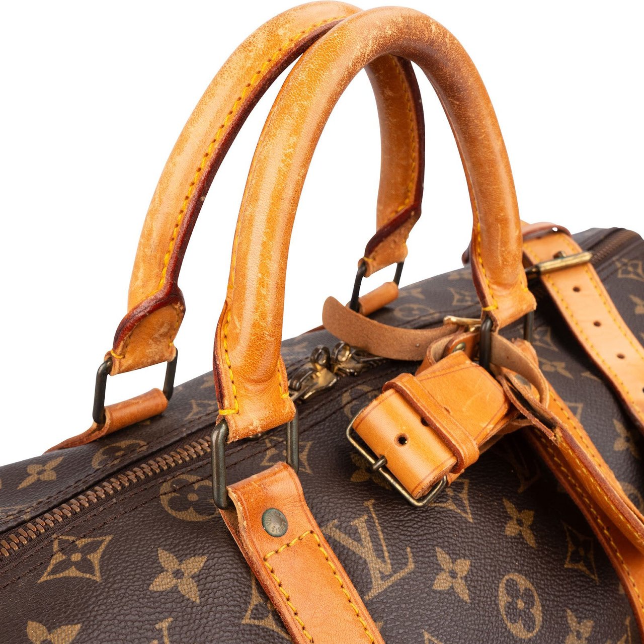 Louis Vuitton Monogram Canvas Keepall 50 Bandoulière Travel Bag Bruin