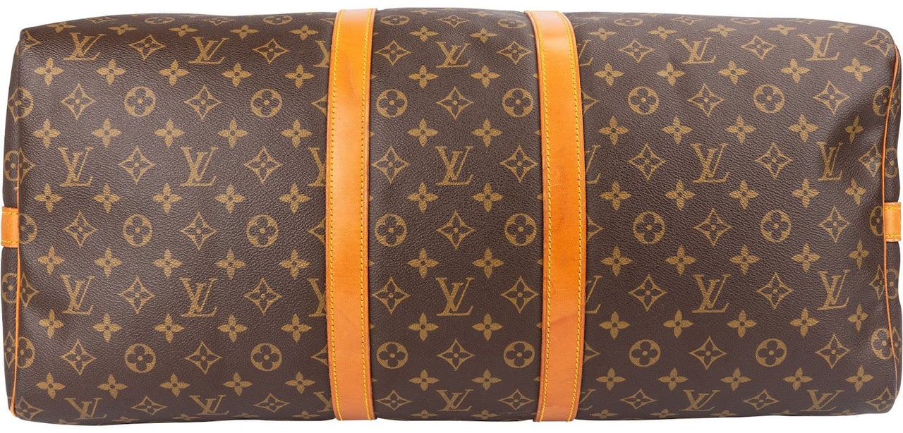 Louis Vuitton Monogram Canvas Keepall 55 Bandoulière Travel Bag Bruin