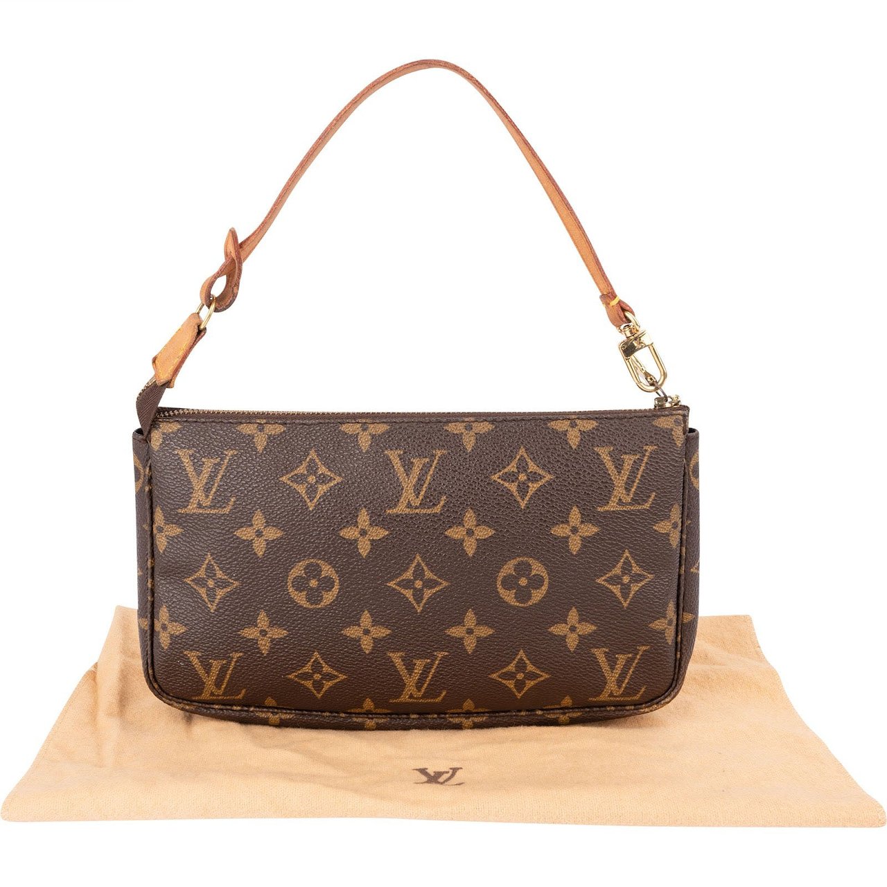 Louis Vuitton Monogram Canvas Pochette Accessoires Handbag Bruin