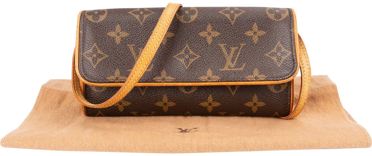 Louis Vuitton Monogram Canvas Twin Pochette Accessoires Crossbody Bag Bruin