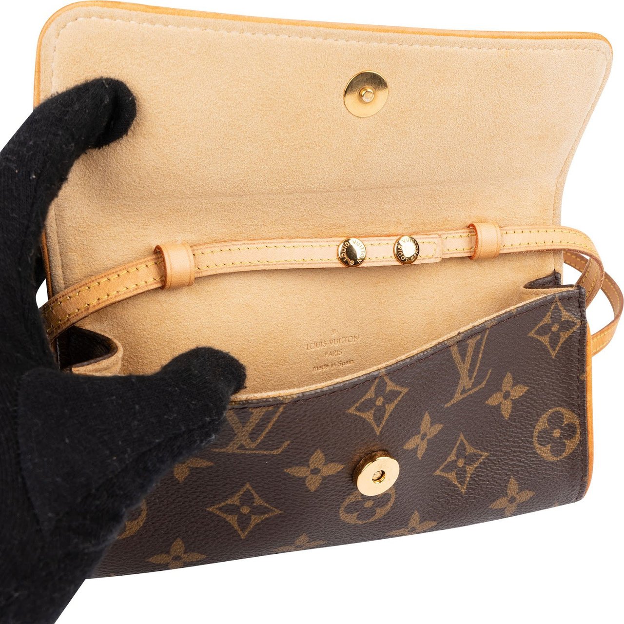 Louis Vuitton Monogram Canvas Twin Pochette Accessoires Crossbody Bag Bruin