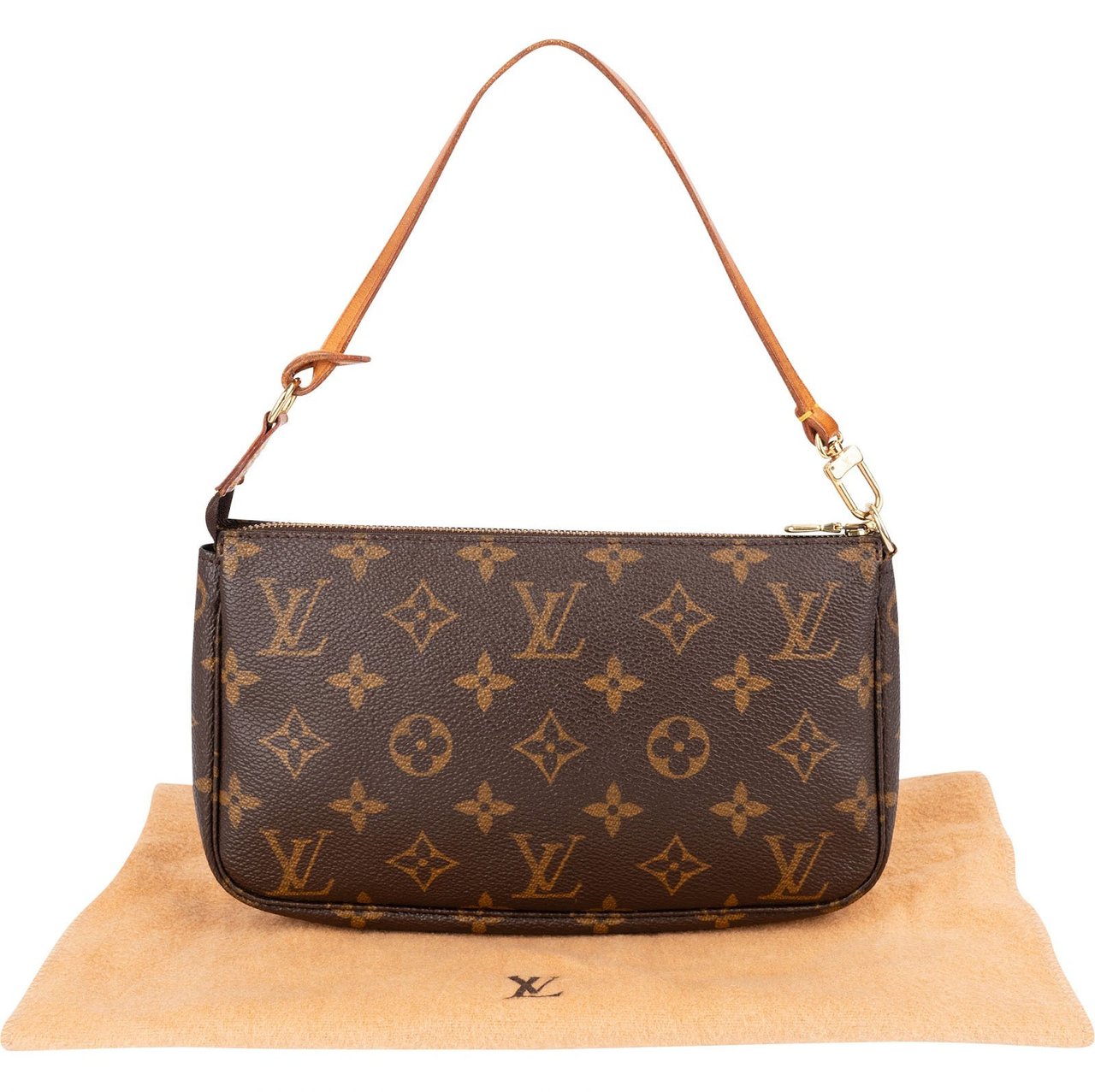 Louis Vuitton Monogram Canvas Pochette Accessoires Handbag Bruin