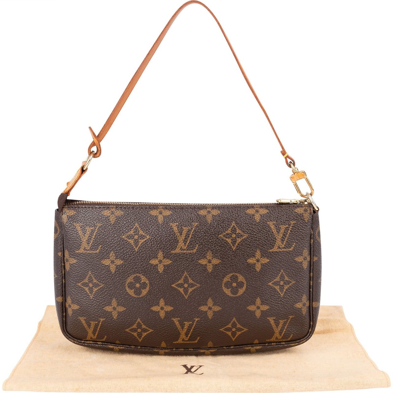 Louis Vuitton Monogram Canvas Pochette Accessoires Handbag Bruin