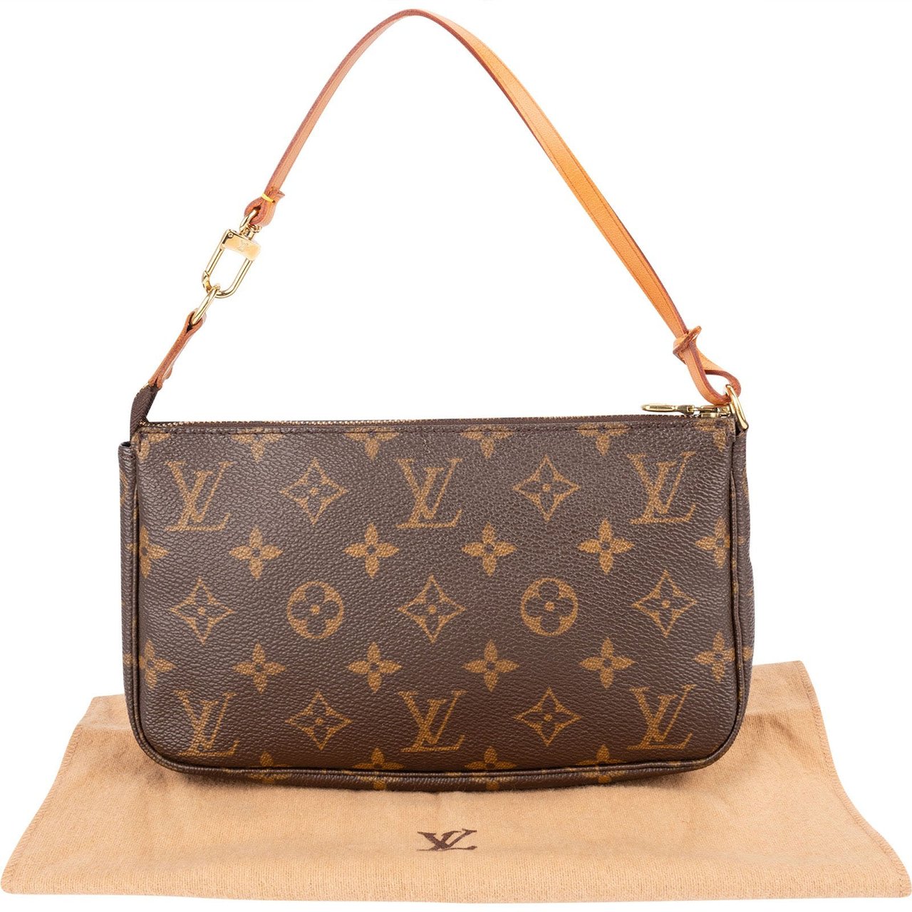Louis Vuitton Monogram Canvas Pochette Accessoires Handbag Bruin