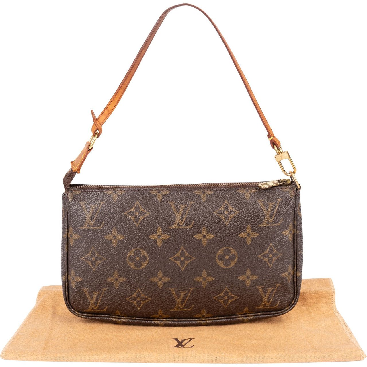 Louis Vuitton Monogram Canvas Pochette Accessoires Handbag Bruin