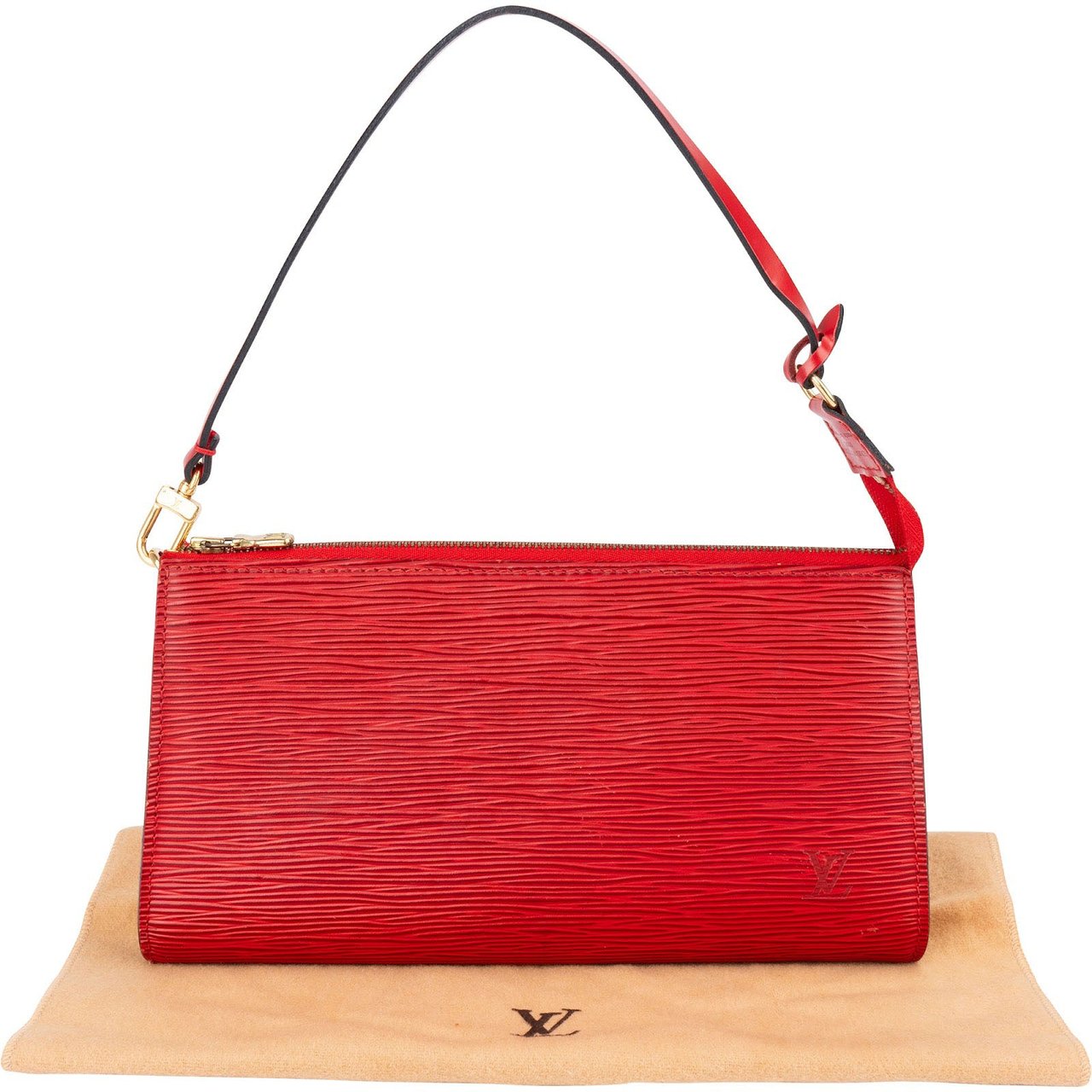 Louis Vuitton Red Epi Leather Pochette Accessoires Handbag Rood