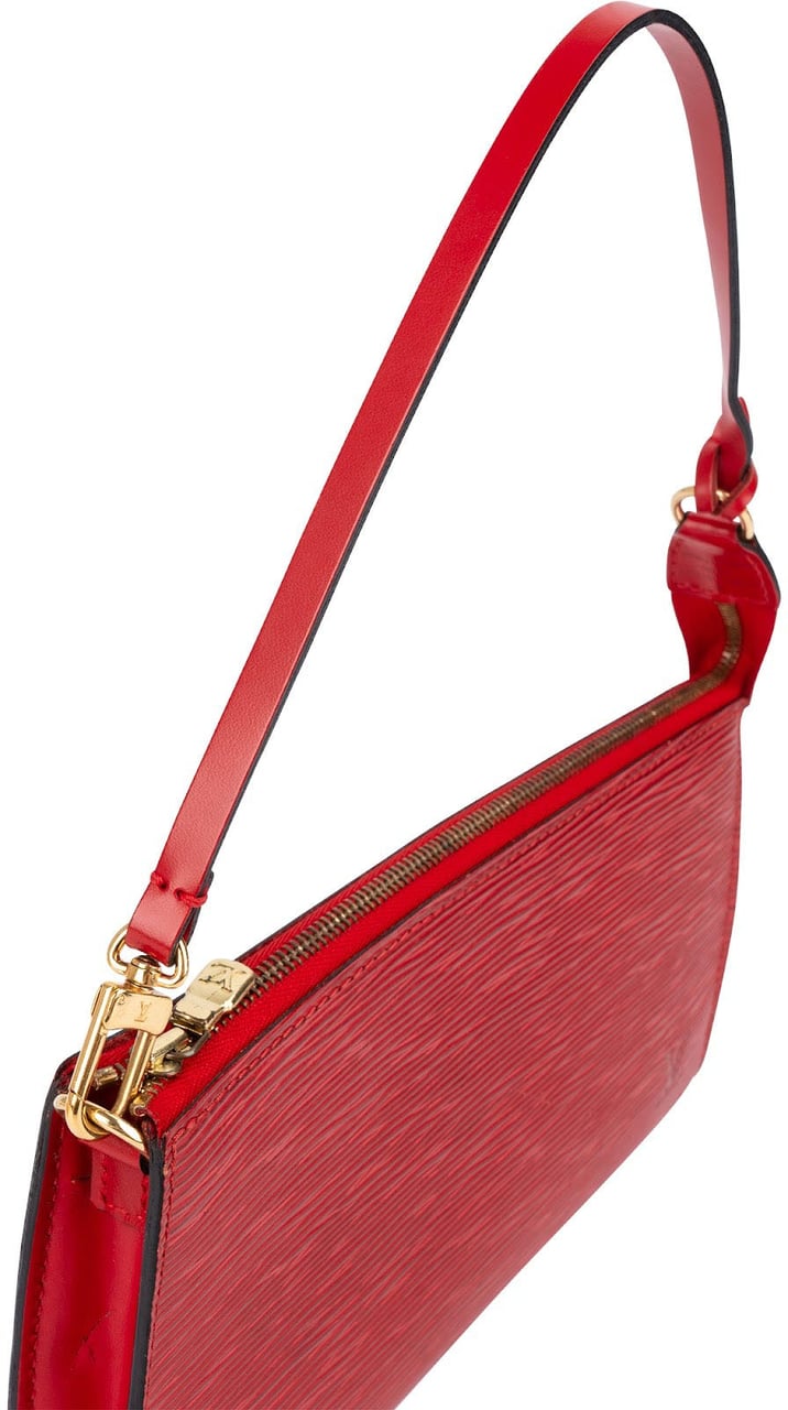 Louis Vuitton Red Epi Leather Pochette Accessoires Handbag Rood