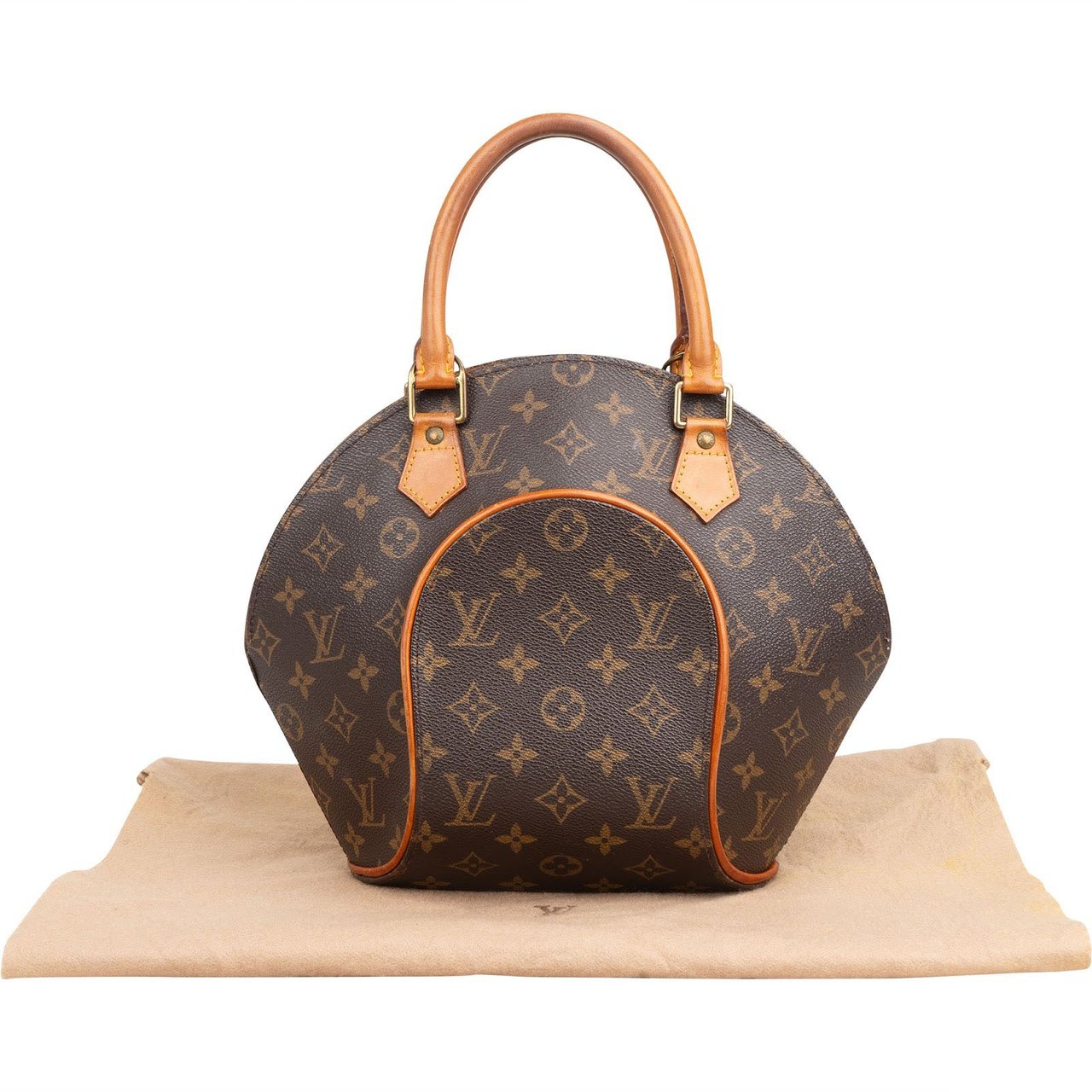 Louis Vuitton Monogram Canvas Ellipse MM Handbag Bruin