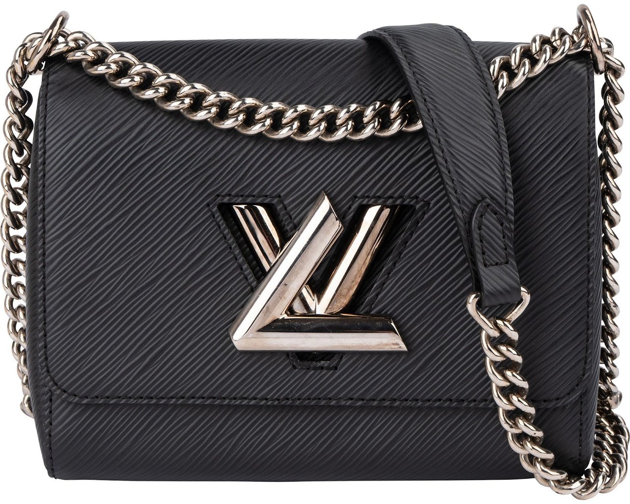 Louis Vuitton Noir Epi Leather Twist PM Crossbody Bag Zwart
