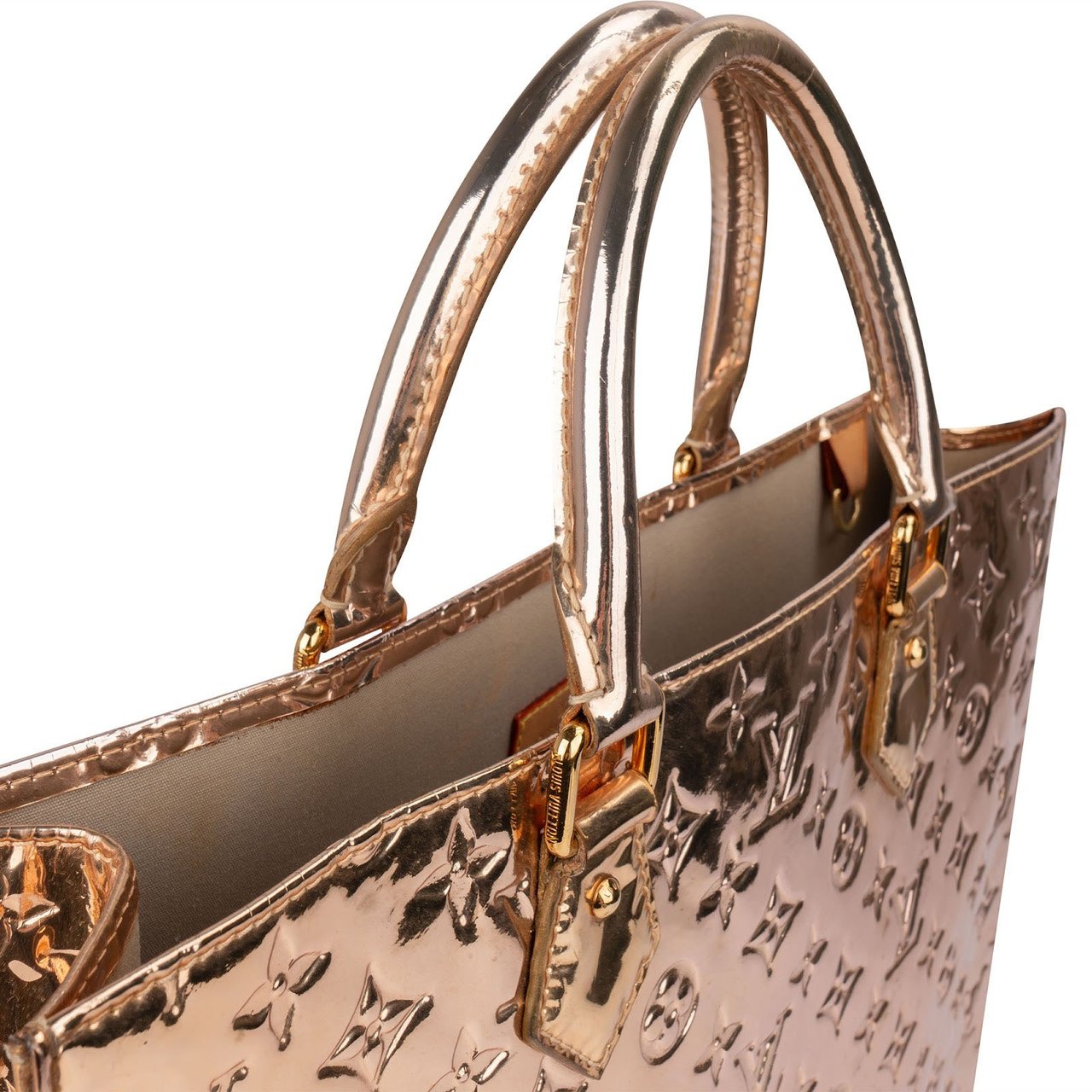 Louis Vuitton Limited Monogram Miroir Metallic Sac Plat Handbag Goud