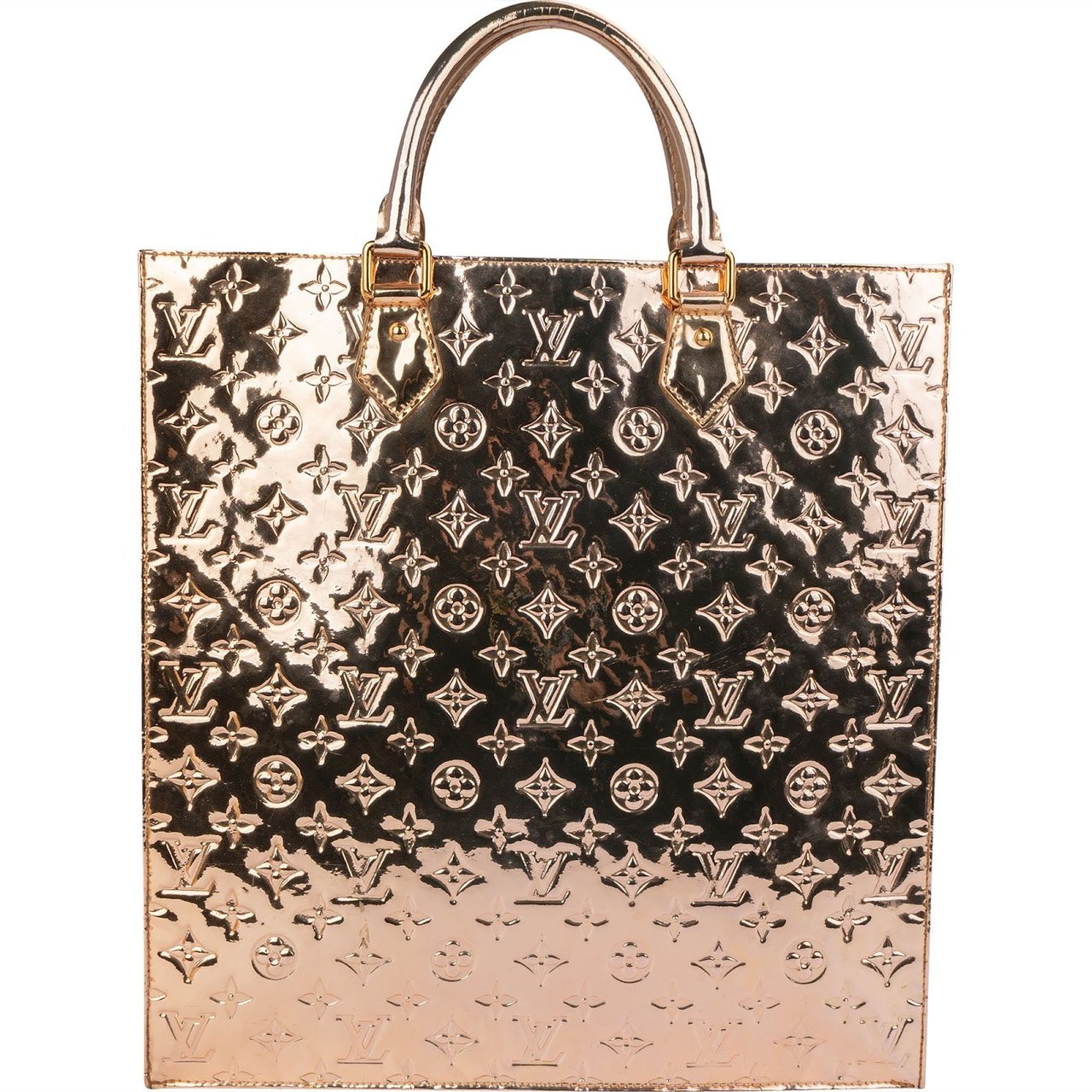 Louis Vuitton Limited Monogram Miroir Metallic Sac Plat Handbag Goud