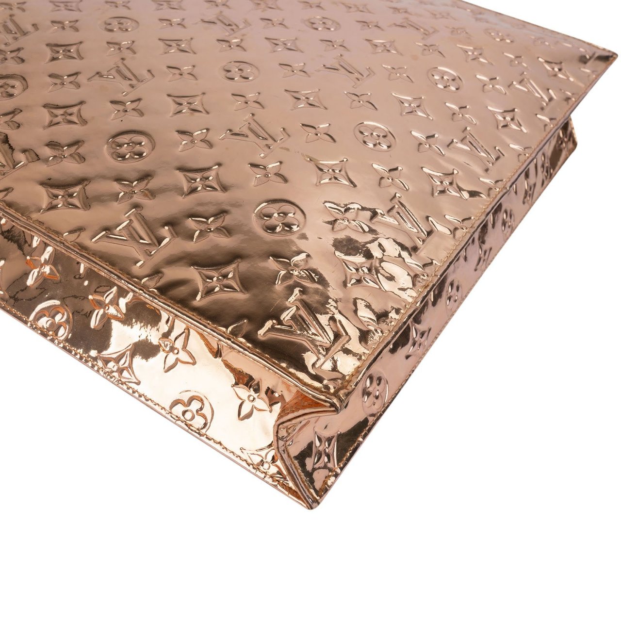 Louis Vuitton Limited Monogram Miroir Metallic Sac Plat Handbag Goud