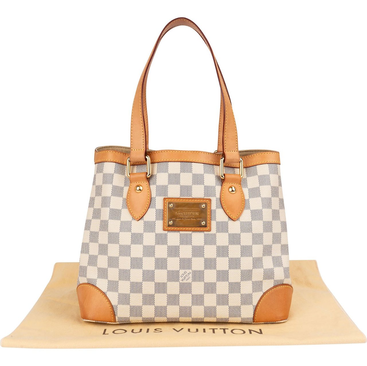 Louis Vuitton Monogram Damier Azur Canvas Hampstead PM Shoulder Bag Beige