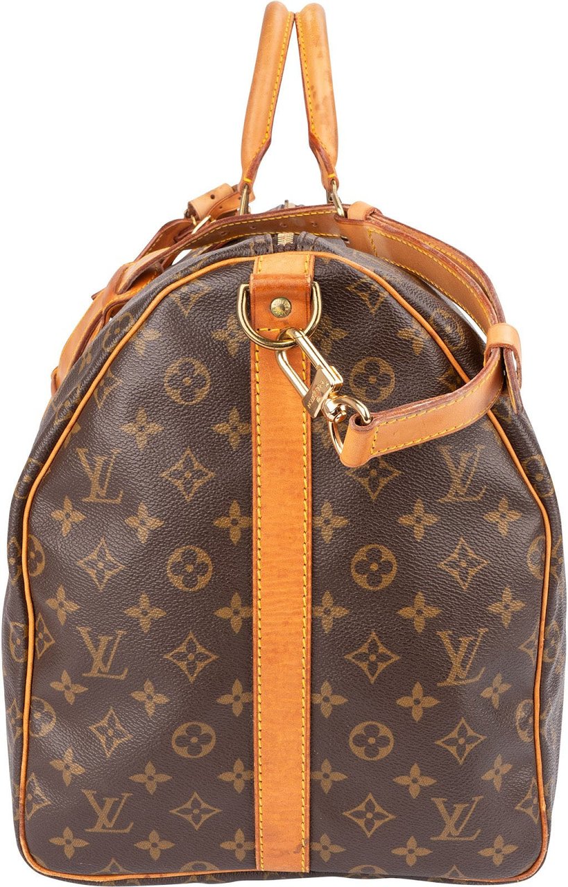 Louis Vuitton Monogram Canvas Keepall 55 Bandoulière Travel Bag Bruin