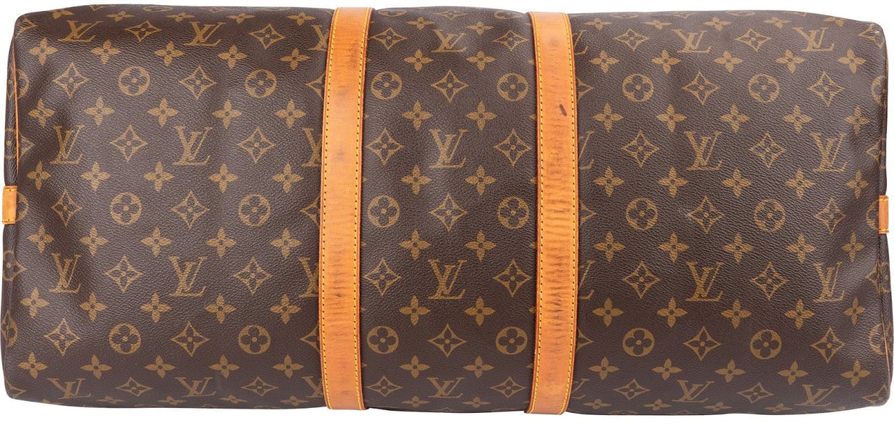 Louis Vuitton Monogram Canvas Keepall 55 Bandoulière Travel Bag Bruin