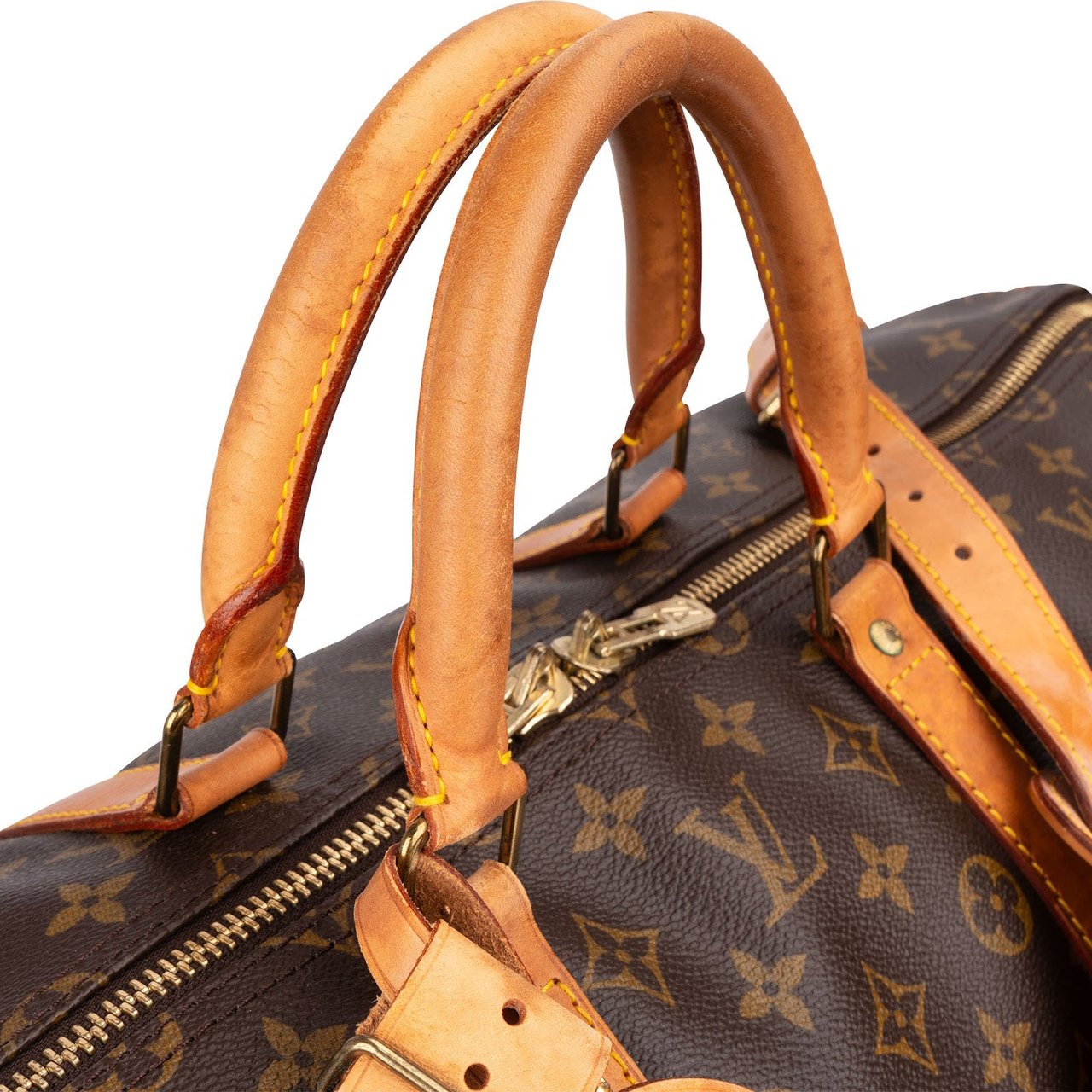 Louis Vuitton Monogram Canvas Keepall 55 Bandoulière Travel Bag Bruin