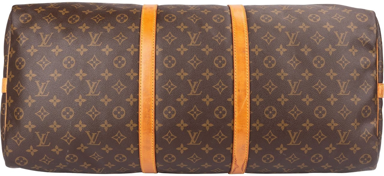 Louis Vuitton Monogram Canvas Keepall 60 Bandoulière Travel Bag Bruin