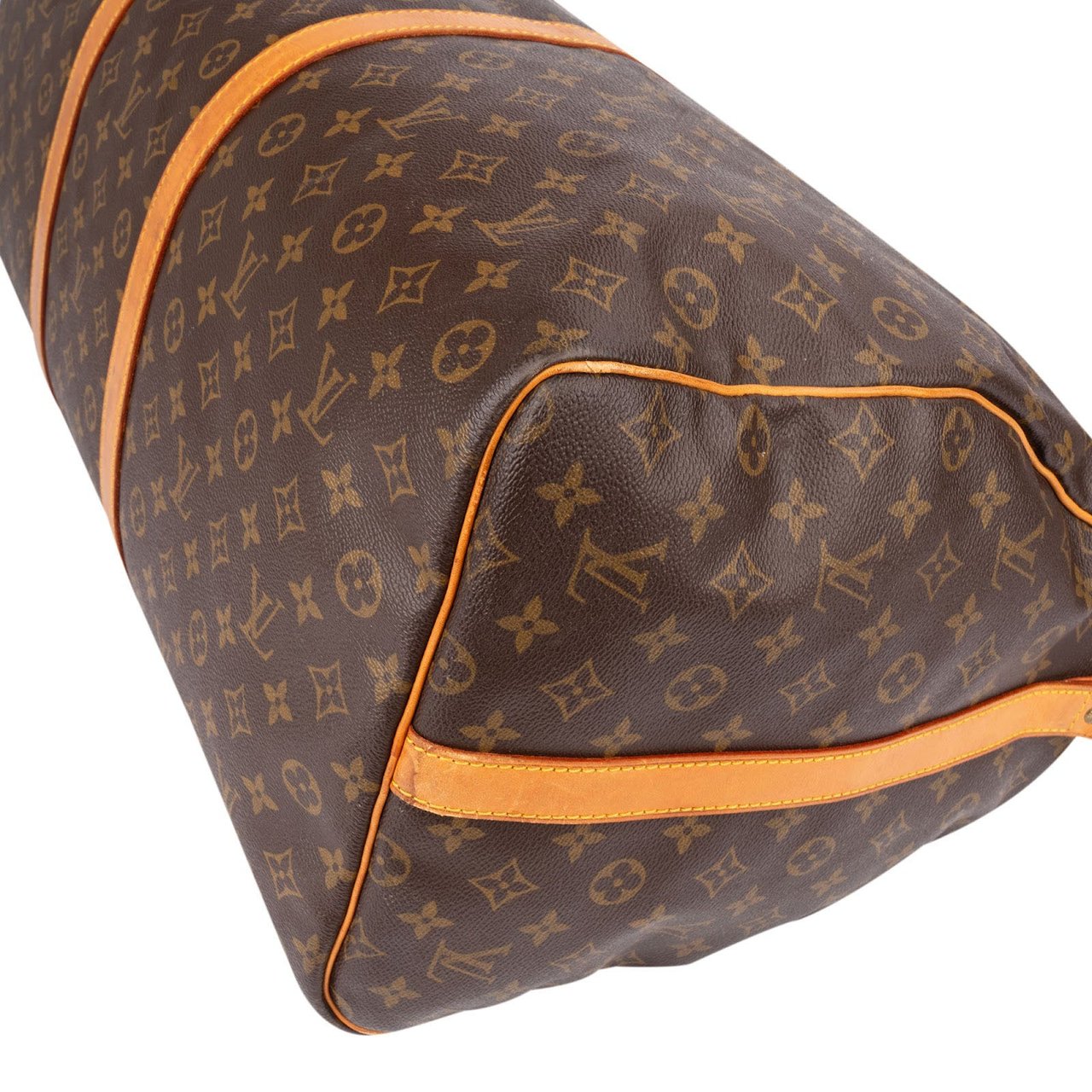 Louis Vuitton Monogram Canvas Keepall 60 Bandoulière Travel Bag Bruin