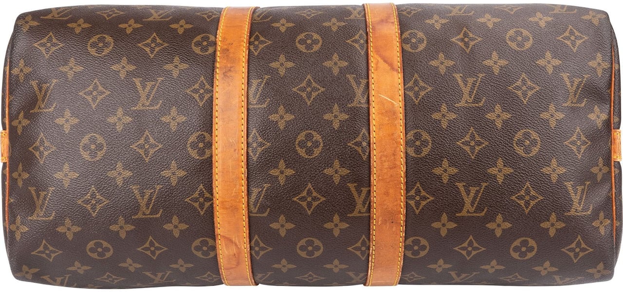 Louis Vuitton Monogram Canvas Keepall 45 Bandoulière Travel Bag Bruin