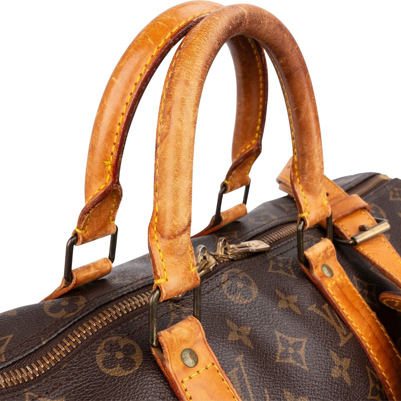 Louis Vuitton Monogram Canvas Keepall 45 Bandoulière Travel Bag Bruin