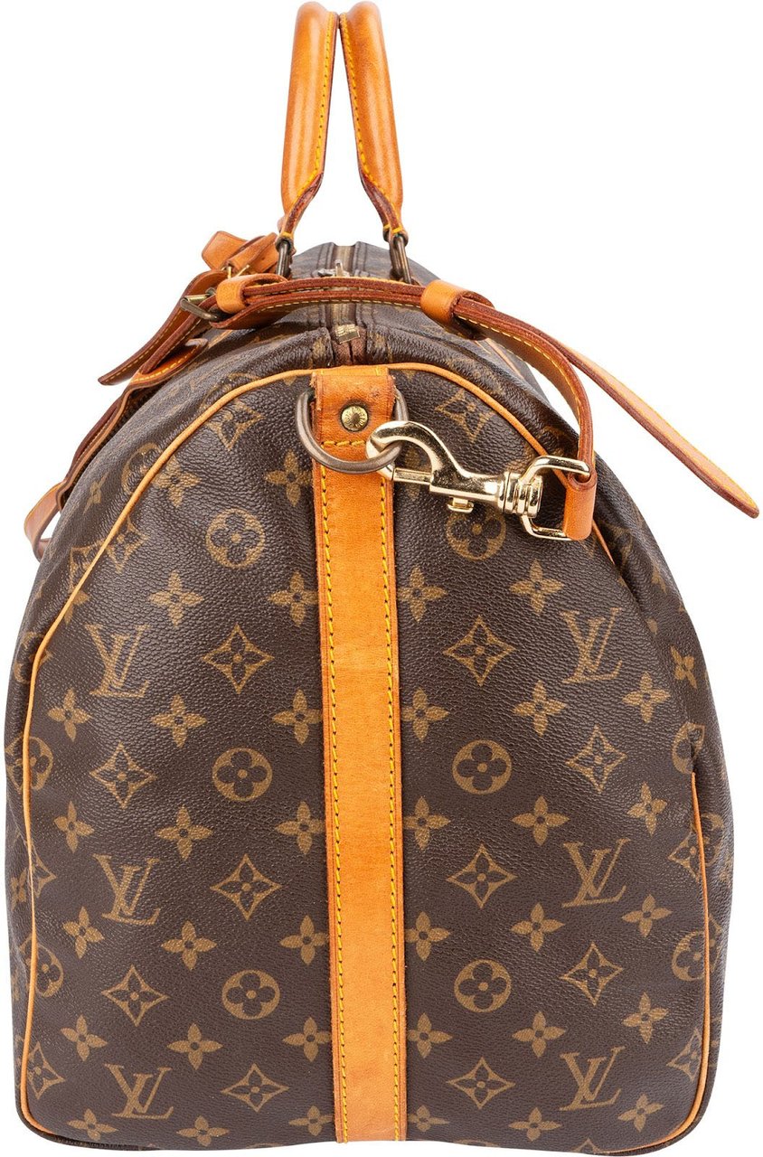 Louis Vuitton Monogram Canvas Keepall 55 Bandoulière Travel Bag Bruin