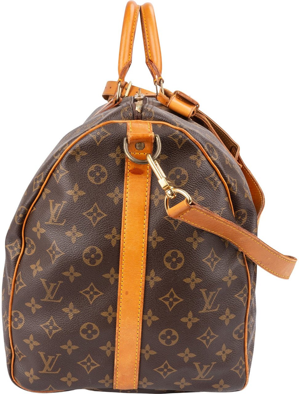 Louis Vuitton Monogram Canvas Keepall 55 Bandoulière Travel Bag Bruin