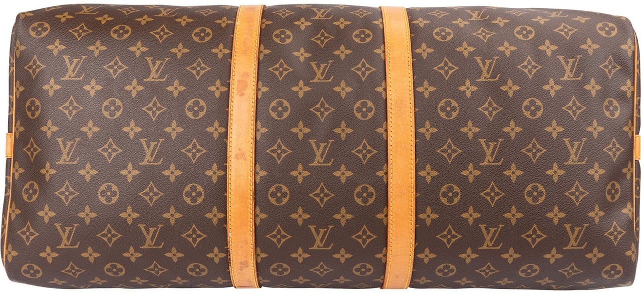 Louis Vuitton Monogram Canvas Keepall 60 Bandoulière Travel Bag Bruin