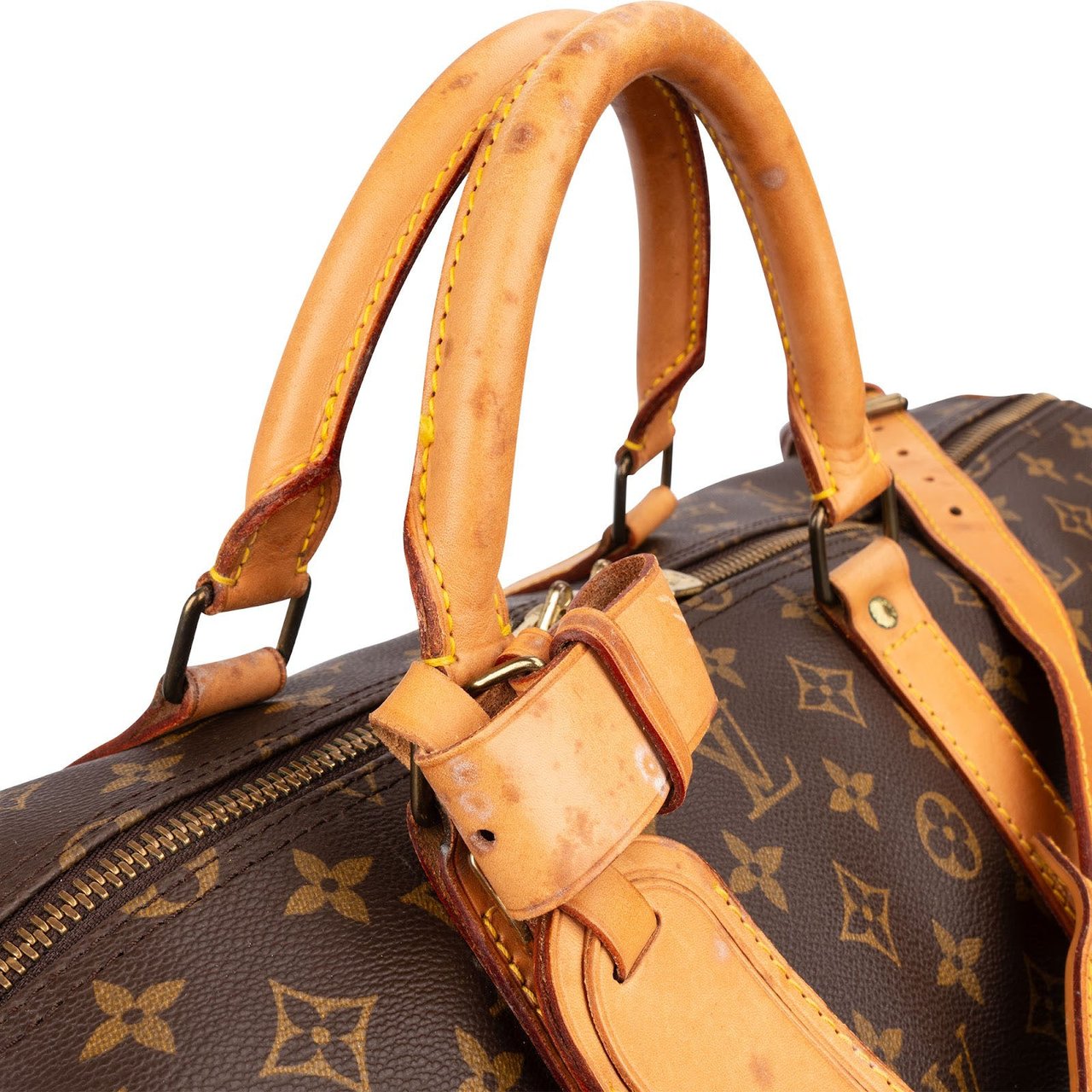 Louis Vuitton Monogram Canvas Keepall 60 Bandoulière Travel Bag Bruin