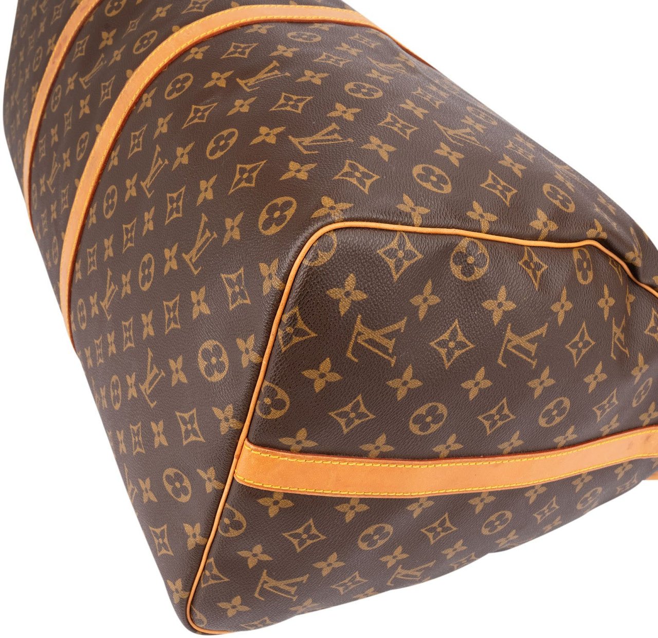 Louis Vuitton Monogram Canvas Keepall 60 Bandoulière Travel Bag Bruin