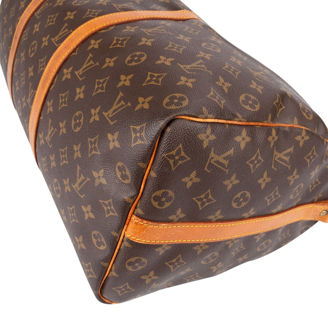 Louis Vuitton Monogram Canvas Keepall 50 Bandoulière Travel Bag Bruin