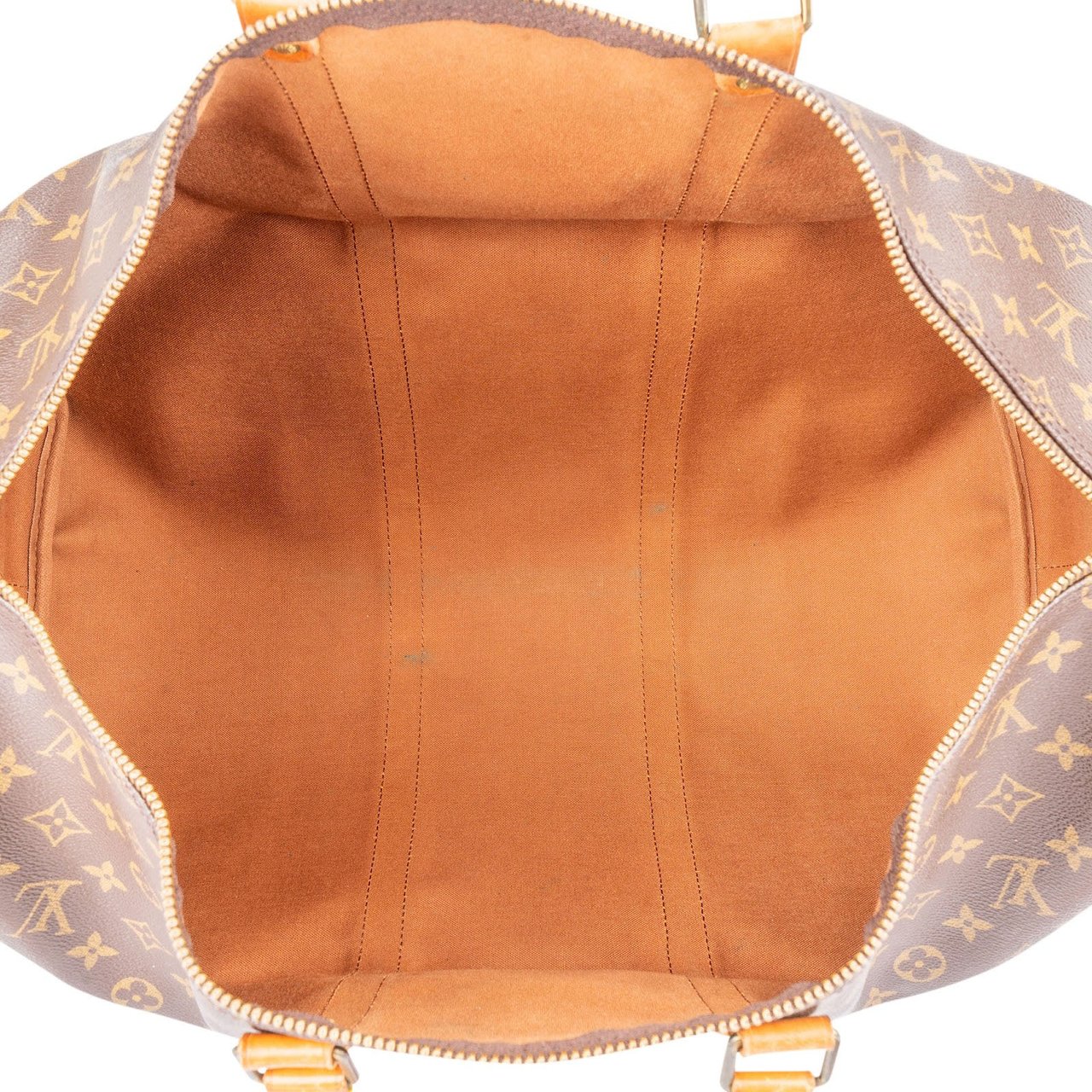 Louis Vuitton Monogram Canvas Keepall 50 Bandoulière Travel Bag Bruin