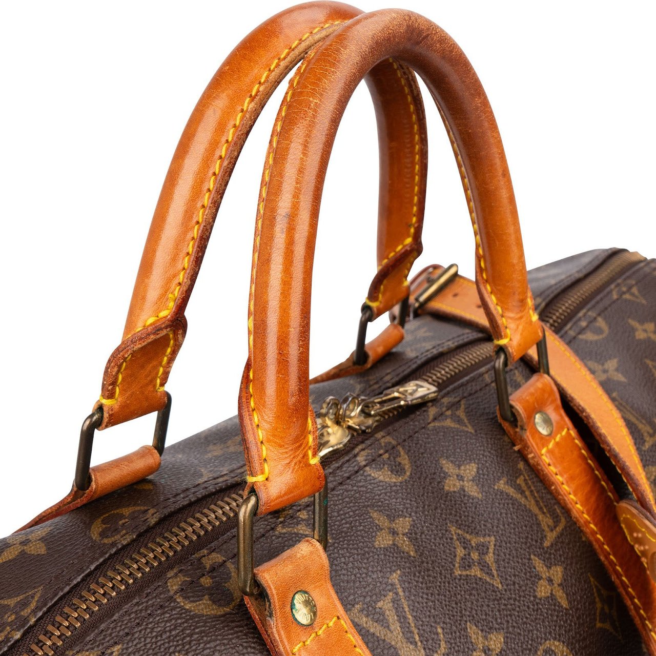 Louis Vuitton Monogram Canvas Keepall 50 Bandoulière Travel Bag Bruin